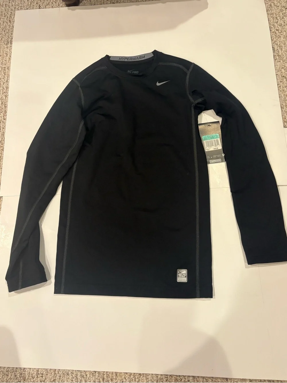 Brand New Boys Nike Pro Combatn Dri-Fit Black Shirt XL